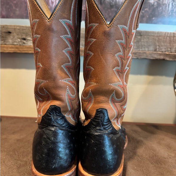 Macie Bean Brown & Black Women's Western Cowboy Boots with Red Stitching - Picture 4 of 8